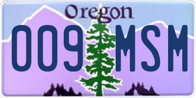 OR license plate 009MSM