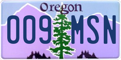 OR license plate 009MSN