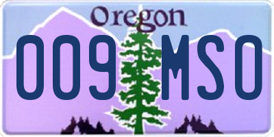 OR license plate 009MSO