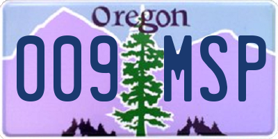 OR license plate 009MSP