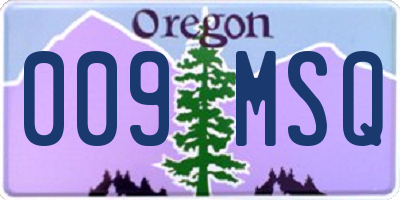 OR license plate 009MSQ