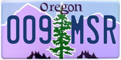 OR license plate 009MSR