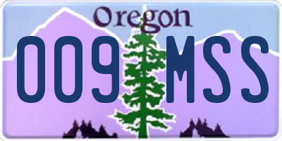 OR license plate 009MSS