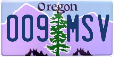 OR license plate 009MSV