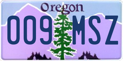 OR license plate 009MSZ