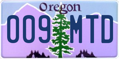 OR license plate 009MTD