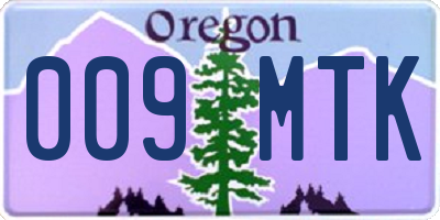 OR license plate 009MTK