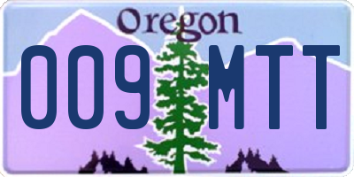 OR license plate 009MTT