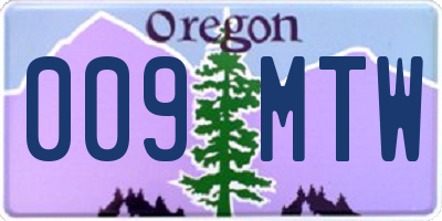 OR license plate 009MTW