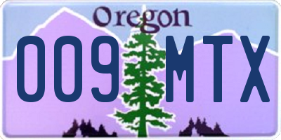 OR license plate 009MTX