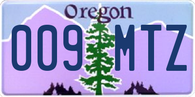 OR license plate 009MTZ