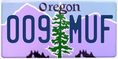 OR license plate 009MUF