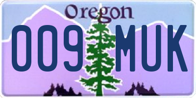 OR license plate 009MUK