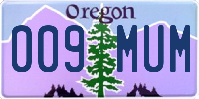 OR license plate 009MUM