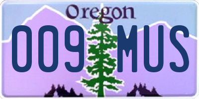 OR license plate 009MUS