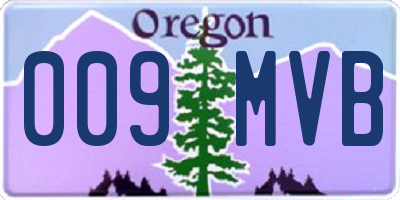 OR license plate 009MVB