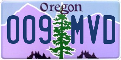 OR license plate 009MVD