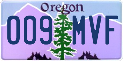 OR license plate 009MVF