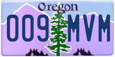 OR license plate 009MVM