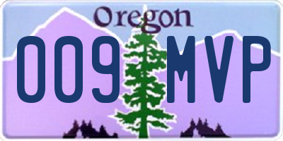 OR license plate 009MVP