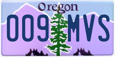 OR license plate 009MVS