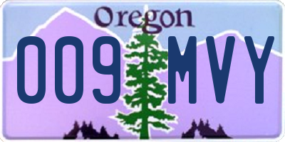 OR license plate 009MVY