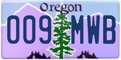 OR license plate 009MWB