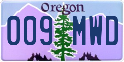OR license plate 009MWD