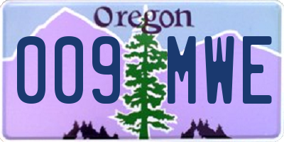 OR license plate 009MWE