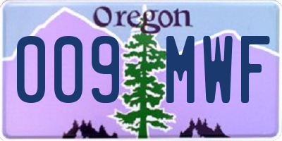 OR license plate 009MWF