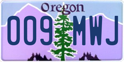 OR license plate 009MWJ