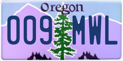 OR license plate 009MWL