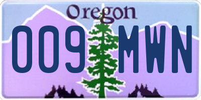 OR license plate 009MWN