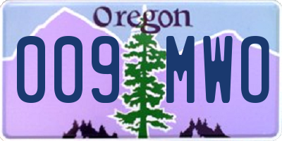 OR license plate 009MWO
