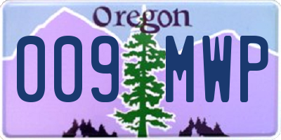 OR license plate 009MWP