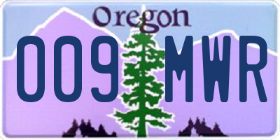 OR license plate 009MWR