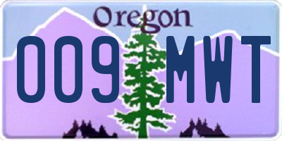 OR license plate 009MWT
