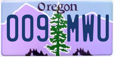 OR license plate 009MWU