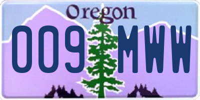 OR license plate 009MWW