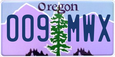 OR license plate 009MWX