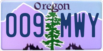 OR license plate 009MWY