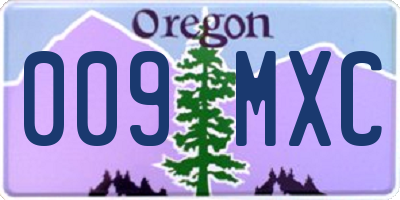 OR license plate 009MXC