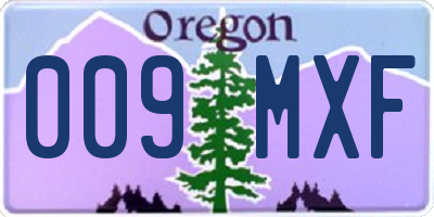 OR license plate 009MXF