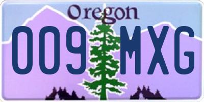 OR license plate 009MXG