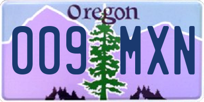 OR license plate 009MXN