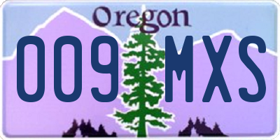 OR license plate 009MXS