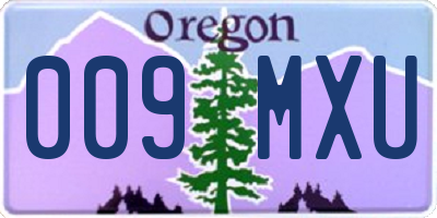 OR license plate 009MXU