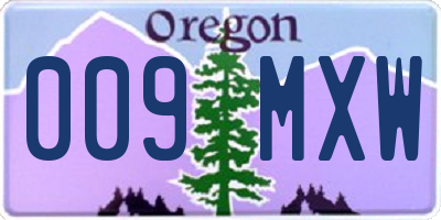 OR license plate 009MXW