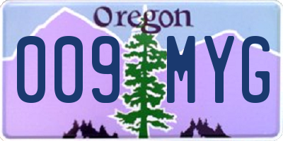 OR license plate 009MYG