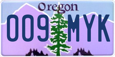 OR license plate 009MYK